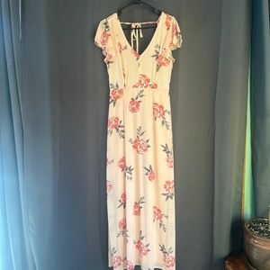 Row A Floral Maxi Dress Pink Size Medium